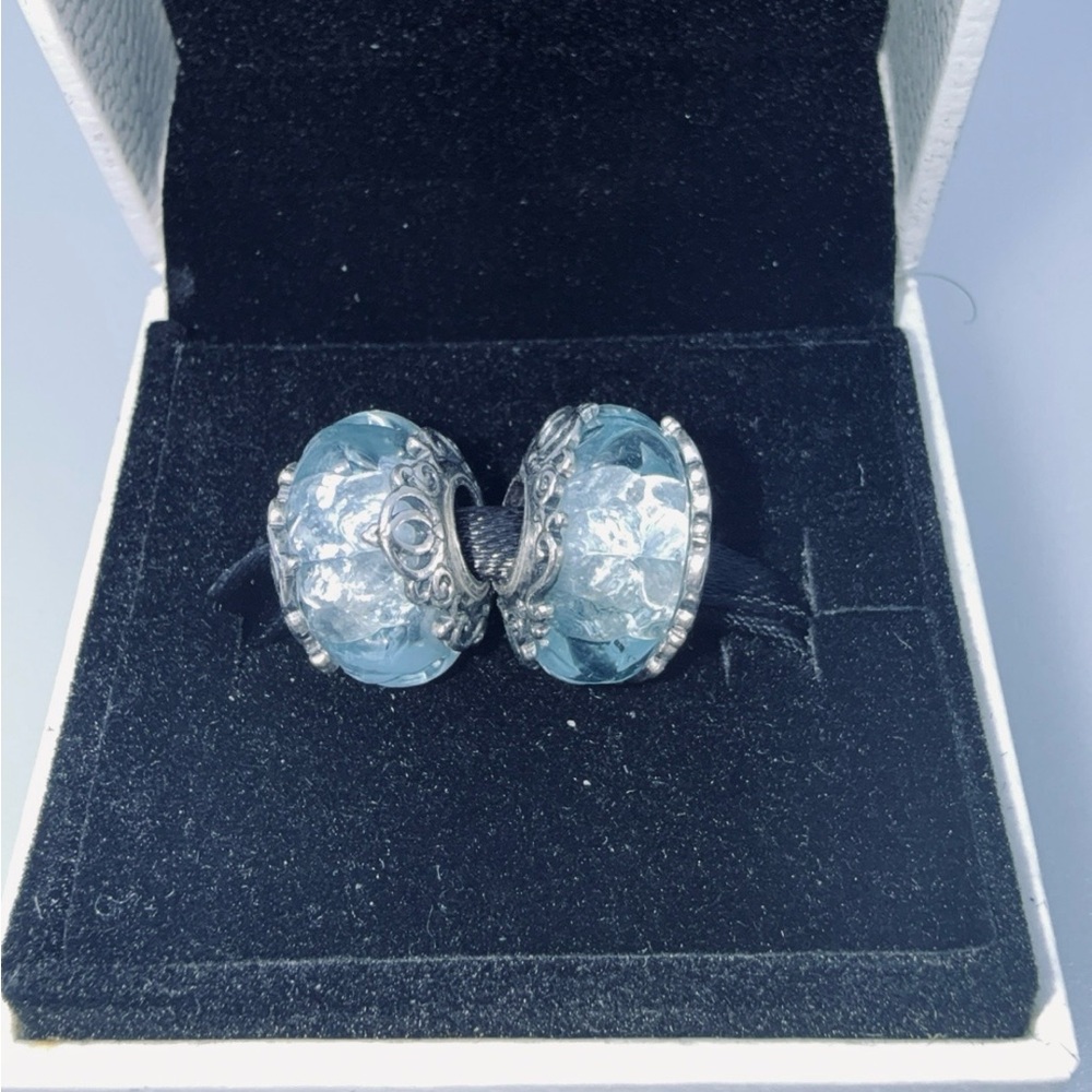 2 New Retired Pandora Cinderella Merano Glass Charms